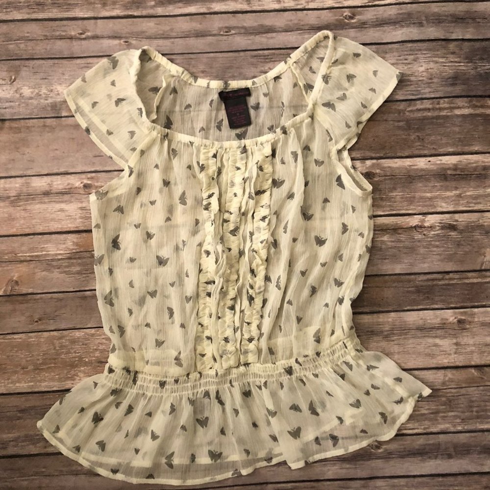 Juniors Fire Los Angeles Sheer Top Size M